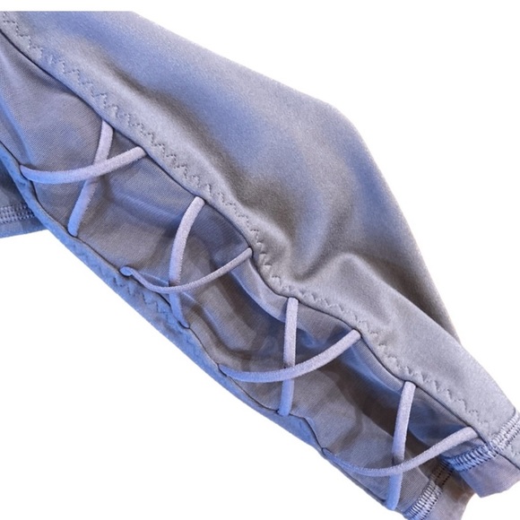 Victoria’s Secret Sport Leggings Lace Up Mesh Leg Purple Blue Size M - Picture 4 of 6